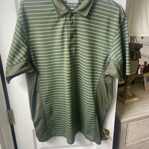 Izod Olive Striped Men's Polo Shirt